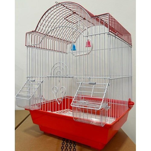 METAL BIRD CAGE A113 CM 28X38X21 - RED METAL BIRD CAGE A113 CM 28X38X21 - RED